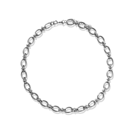 Oval Link Silver Chain Necklace