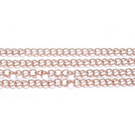 Rose Gold Curb Chain By the Foot - Stainless Steel