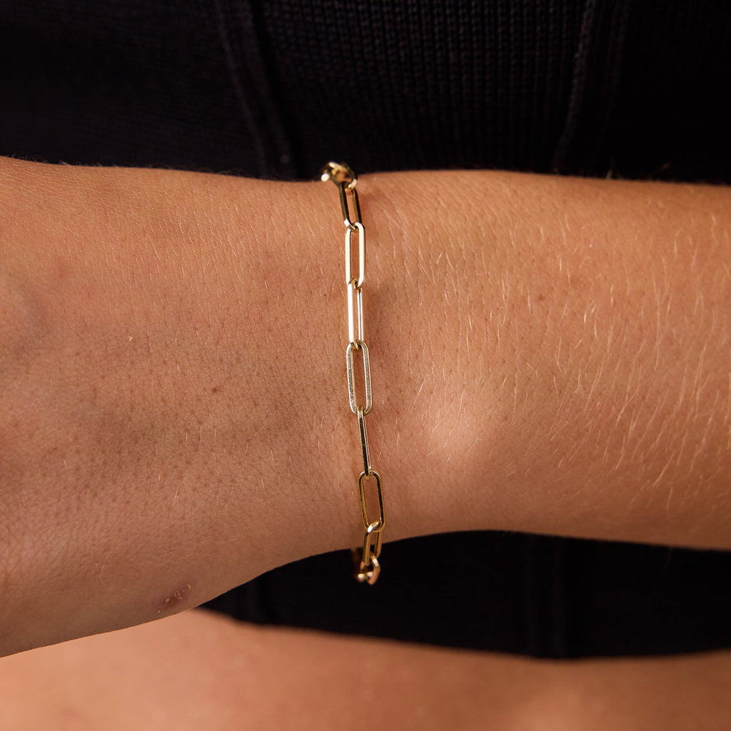 Paperclip Silver Chain Bracelet