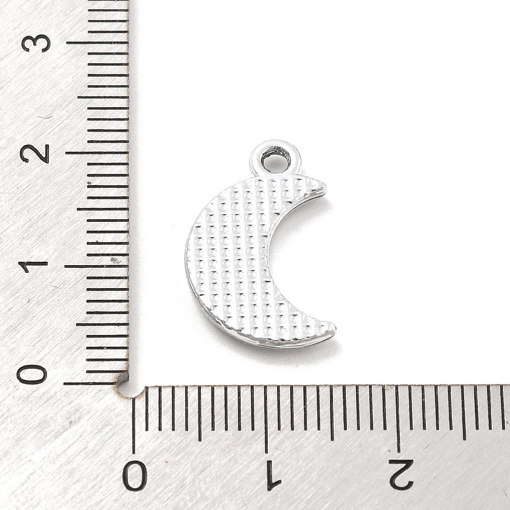 Silver Alloy Moon Charm