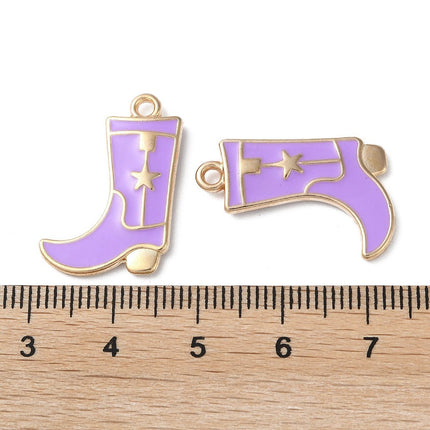 Cowboy Boot Star Gold Charm - Assorted