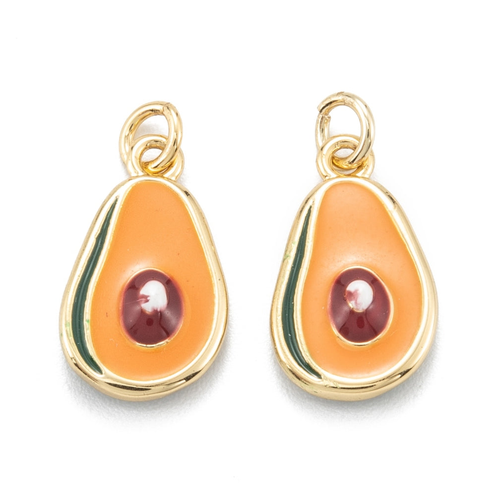 18k Gold Plated Brass Avocado Charm