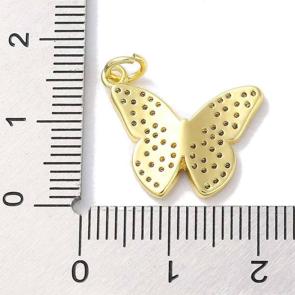 18k Gold Plated Brass Butterfly Charm
