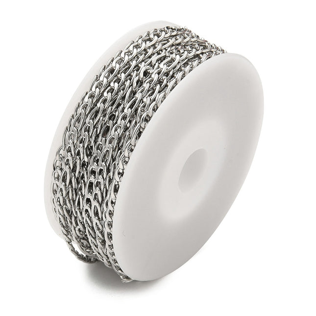 Silver Figaro Chain By the Foot - Stainless Steel