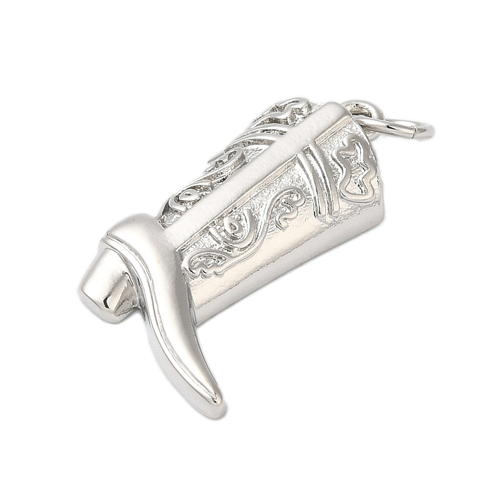 Silver Brass Cowboy Boot Charm