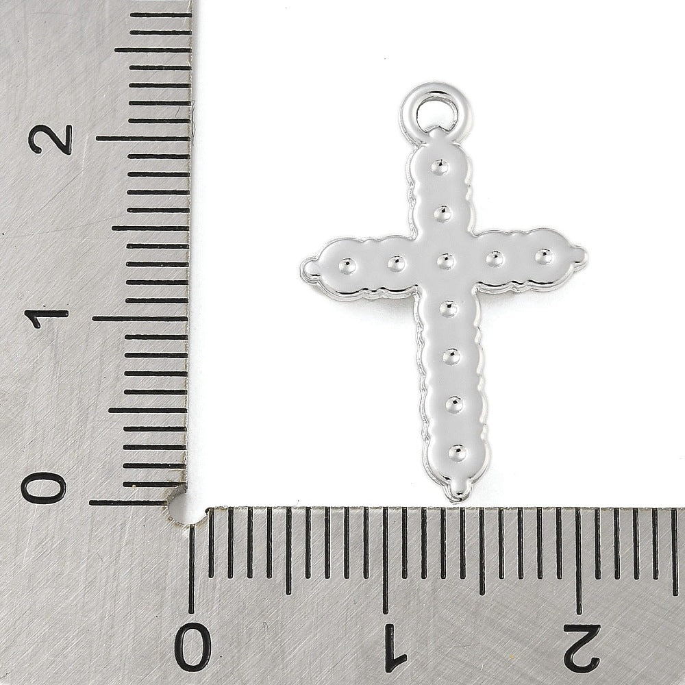Alloy Rhinestone Cross Charm