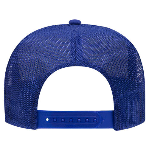 Otto Cap 5 Panel High Crown Mesh Back Trucker Hat - Royal