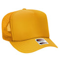 Otto Cap 5 Panel High Crown Mesh Back Trucker Hat - Gold
