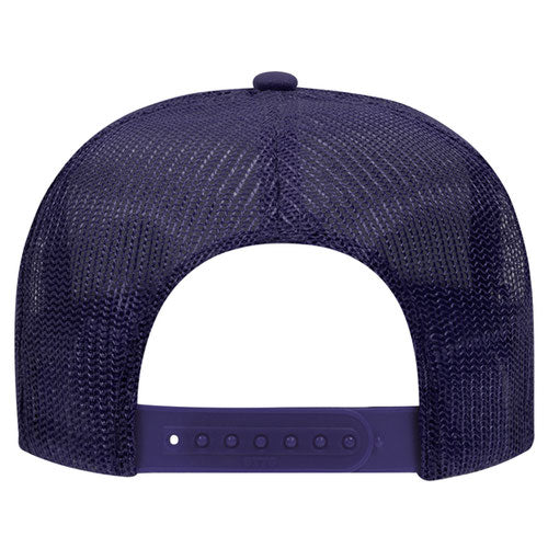 Otto Cap 5 Panel High Crown Mesh Back Trucker Hat - Purple