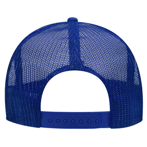 Otto Cap 5 Panel High Crown Mesh Back Trucker Hat - Royal & White