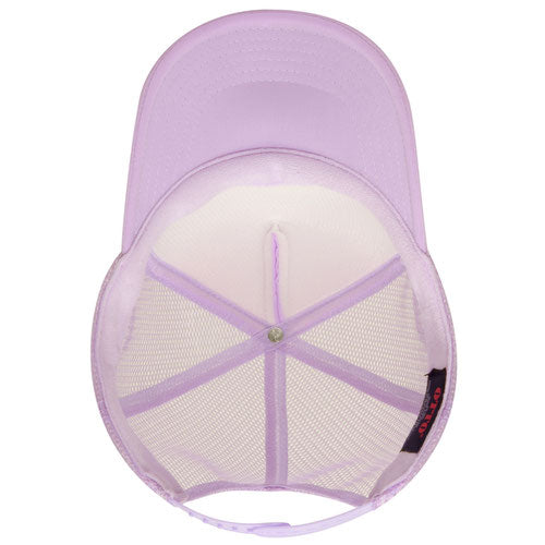 Otto Cap 5 Panel High Crown Mesh Back Trucker Hat - Lavender