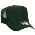 Otto Cap 5 Panel High Crown Mesh Back Trucker Hat - Dark Green