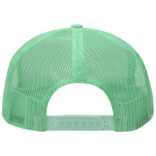 Otto Cap 5 Panel High Crown Mesh Back Trucker Hat - Seafoam Green