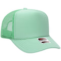 Otto Cap 5 Panel High Crown Mesh Back Trucker Hat - Seafoam Green