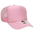 Otto Cap 5 Panel High Crown Mesh Back Trucker Hat - Pink