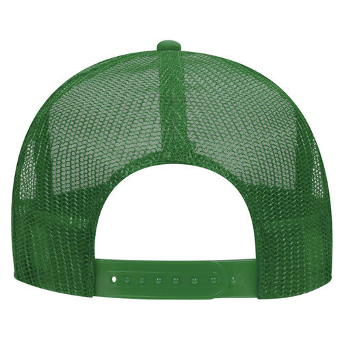 Otto Cap 5 Panel High Crown Mesh Back Trucker Hat - Kelly & White