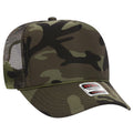Otto Cap 5 Panel High Crown Mesh Back Trucker Hat - Camouflage