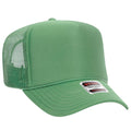 Otto Cap 5 Panel High Crown Mesh Back Trucker Hat - Cactus Green