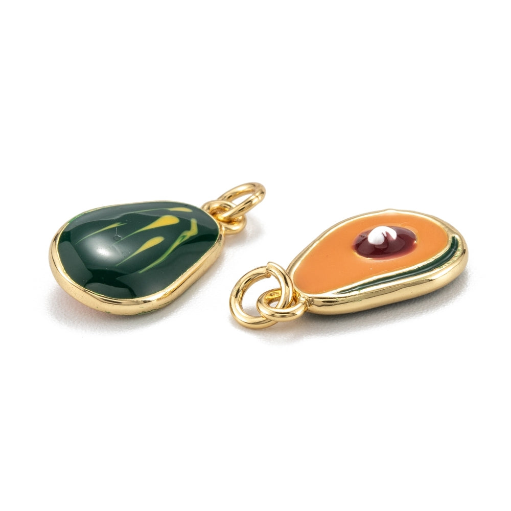 18k Gold Plated Brass Avocado Charm