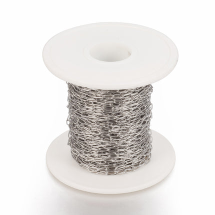 Silver Paperclip Link Chain 4.8mm By the Foot - Stainless Steel