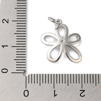 Flower Silver Charm