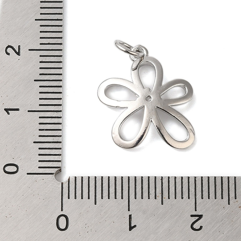Brass Silver Flower Charm