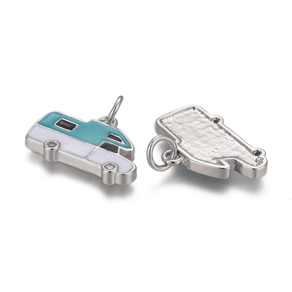 Silver Brass Camper Charm