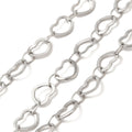 Silver Heart Link Chain By the Foot - Stainless Steel
