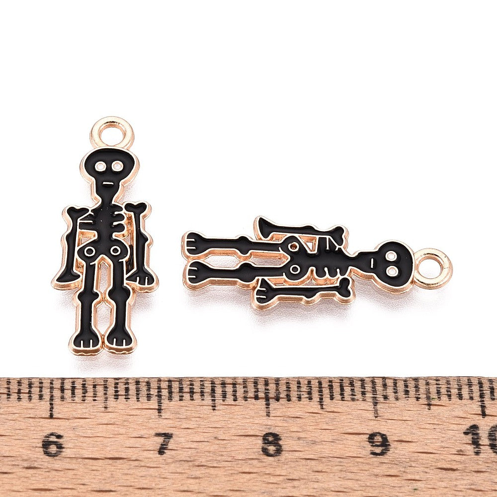 Skeleton Black Gold Charm