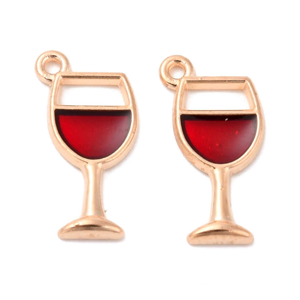 Gold Alloy Wine Glass Charm