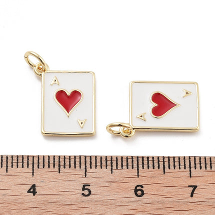 Playing Card Gold Charm - Assorted
