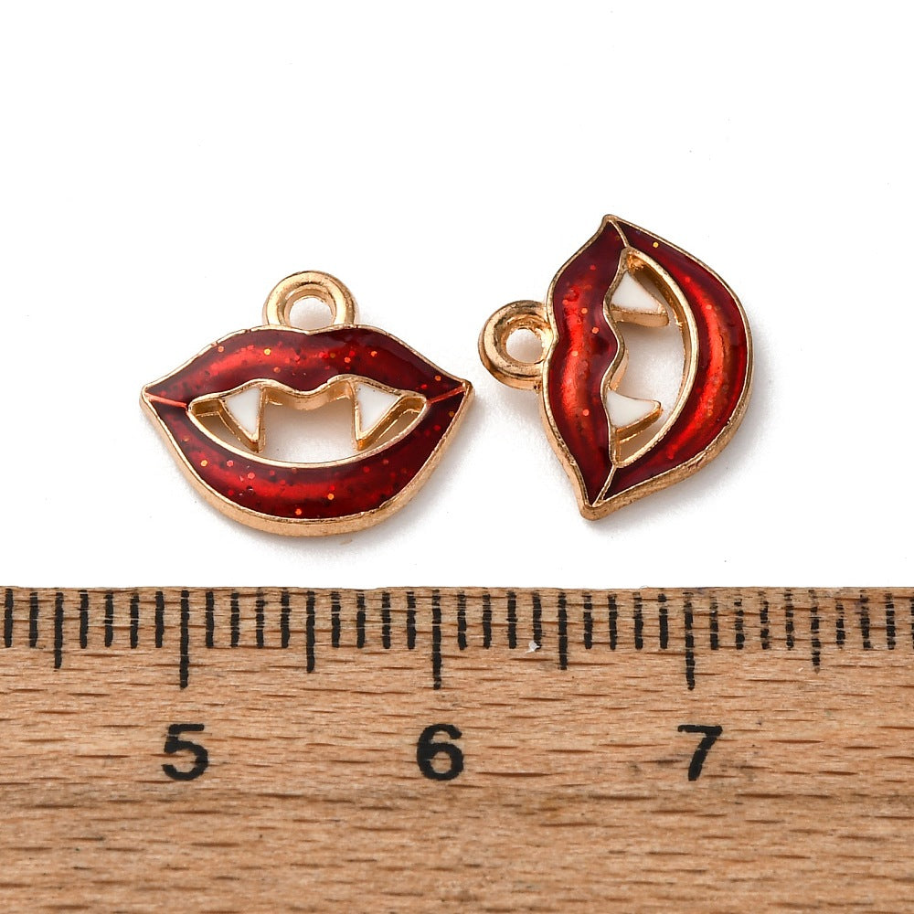 Vampire Lips Gold Charm