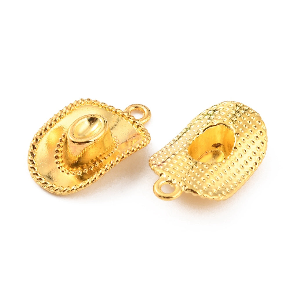 Gold Alloy Cowboy Hat Charm