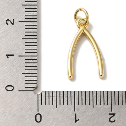Wishbone Gold Charm