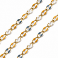 Autumn Skies Enamel Gold Link Chain By the Foot - Ion Plated Stainless Steel & Enamel