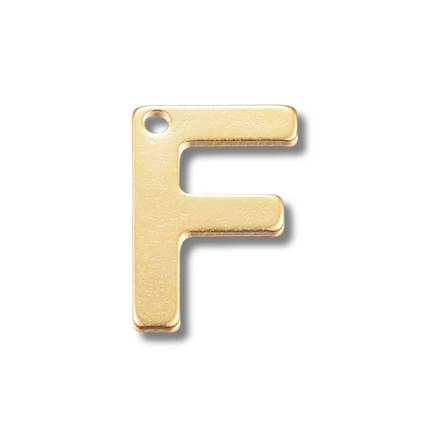 Stainless Steel Gold Initial Letter Charm Set