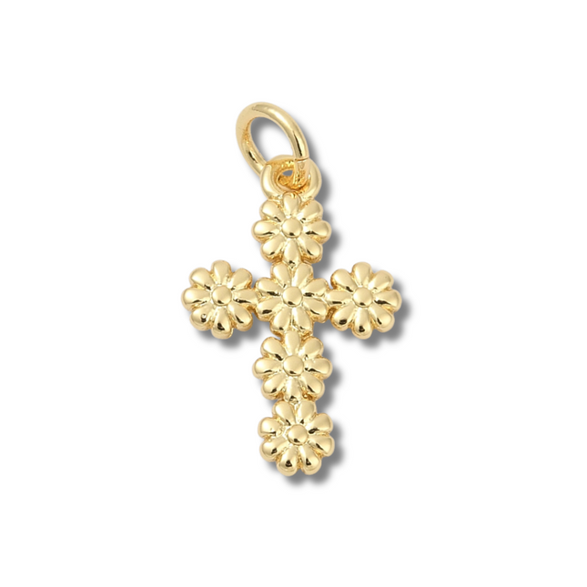 Cross Daisy Charm