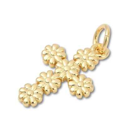 Cross Daisy Charm