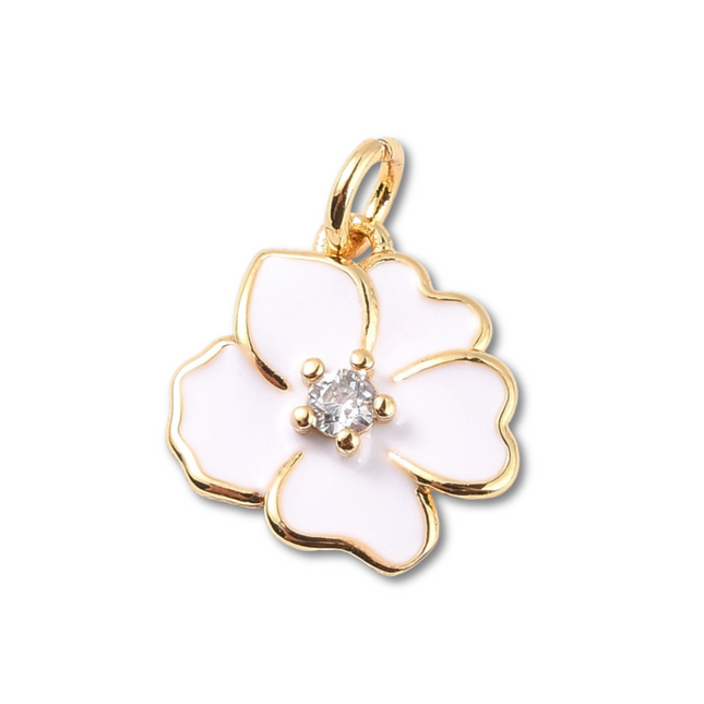 Flower Colored Gold Charm - Assorted