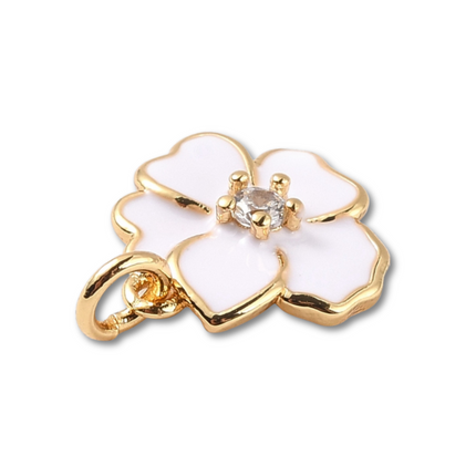 Flower Colored Gold Charm - Assorted