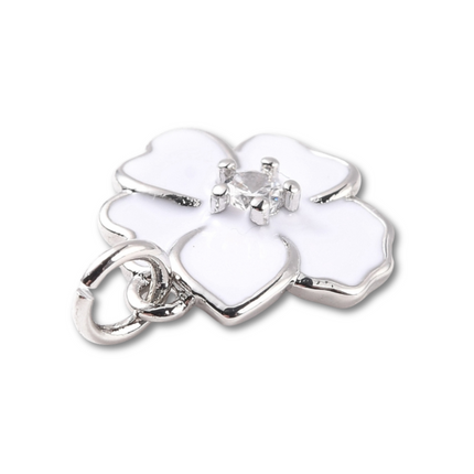 Flower Colored Silver Charm - Assorted