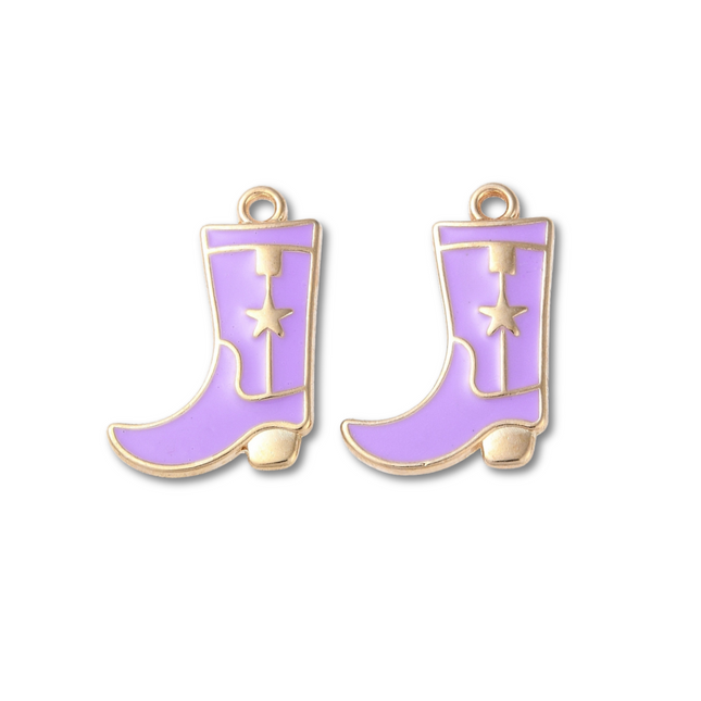 Cowboy Boot Star Gold Charm - Assorted