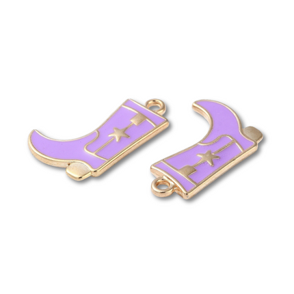 Cowboy Boot Star Gold Charm - Assorted