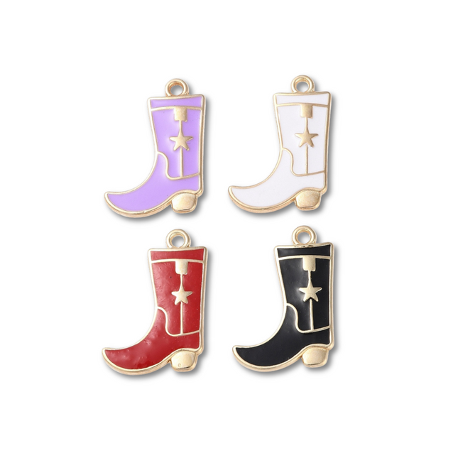 Cowboy Boot Star Gold Charm - Assorted