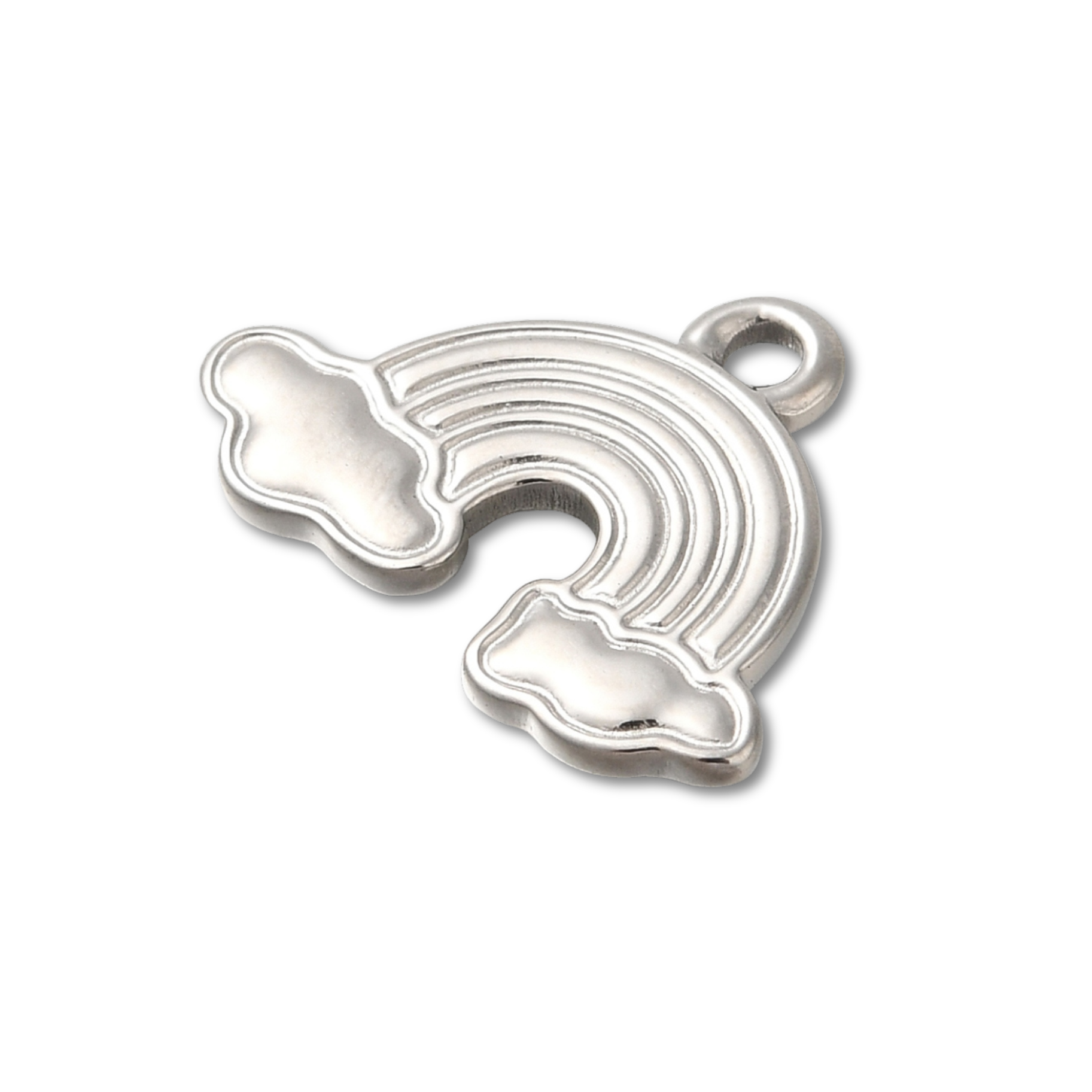 Silver Stainless Steel Rainbow Charm