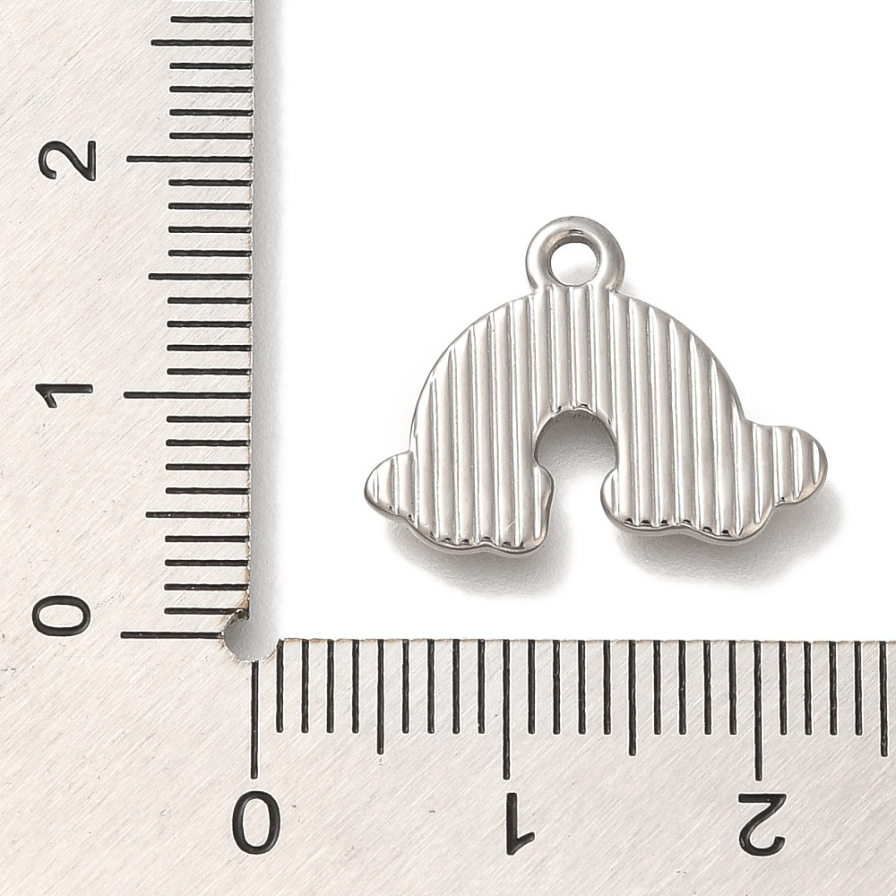 Silver Stainless Steel Rainbow Charm