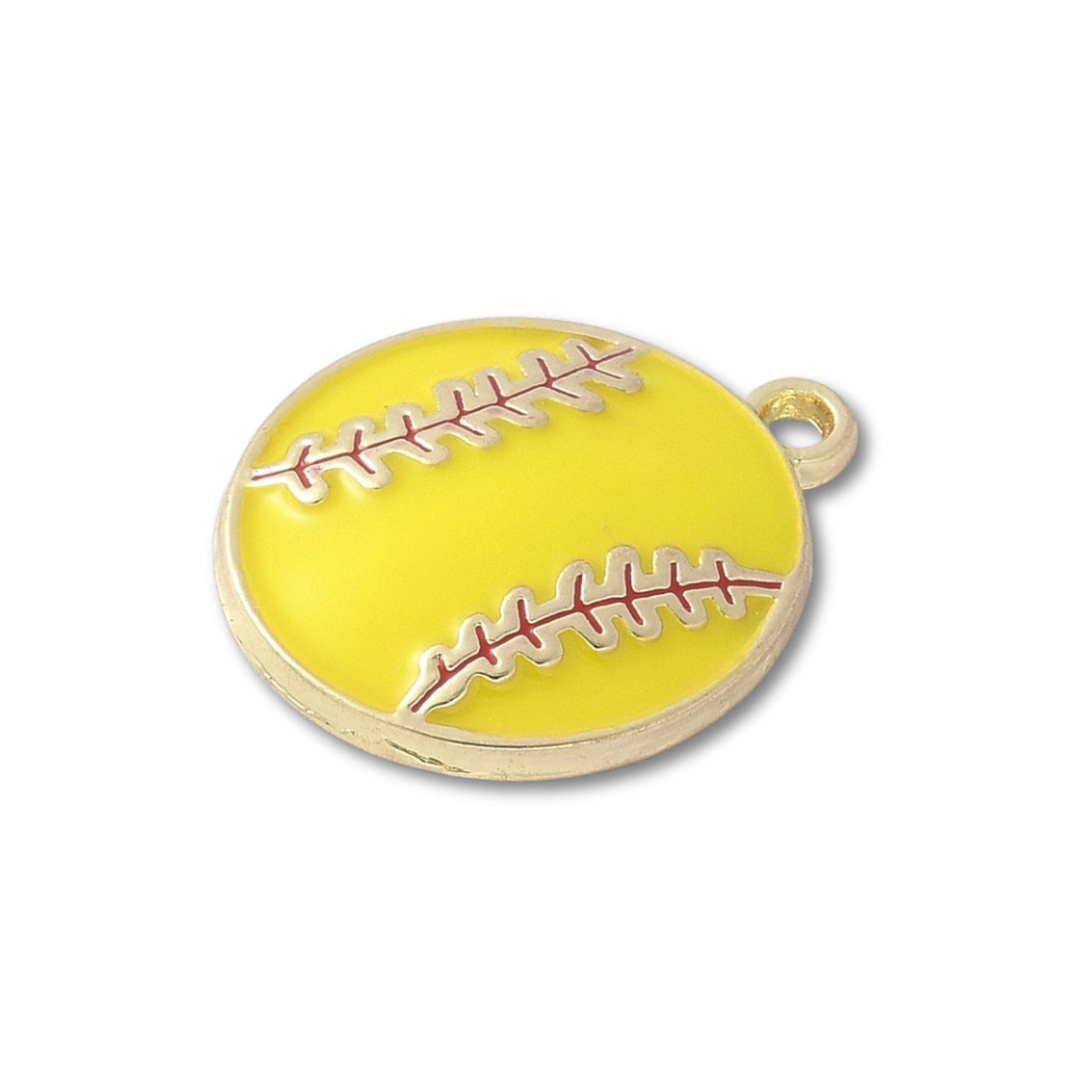 Gold Alloy Softball Charm