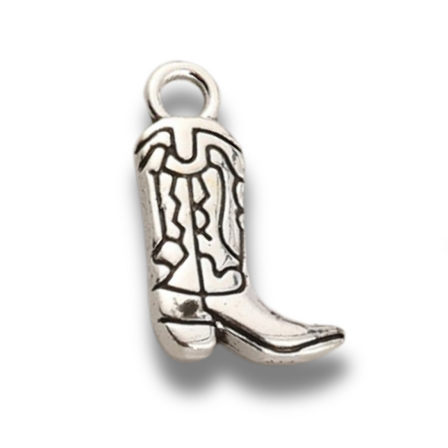 Cowboy Boot Silver Charm