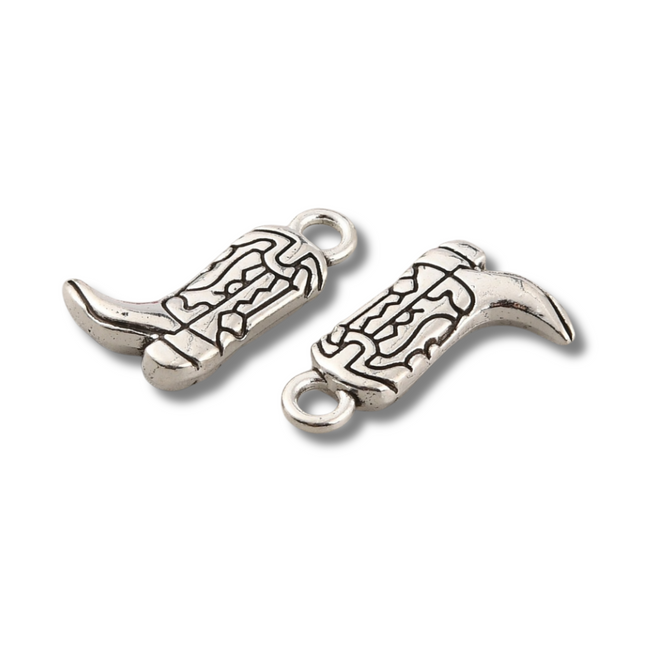 Cowboy Boot Silver Charm