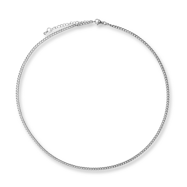 Curb Silver Chain Necklace